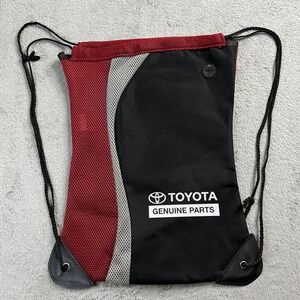 Toyota Genuine Parts Drawstring Cinch Bag Backpack Black Red Mesh Headphone Port